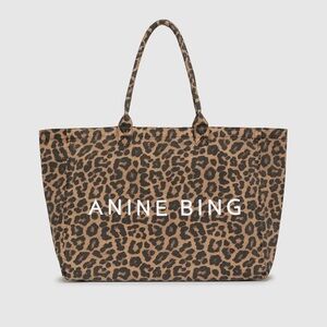 Anine Bing Brown and Black Animal Print Tote